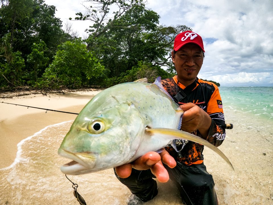 Ultralight Fishing - Rock Fishing Bluefin Trevally at Indonesia On Silau  Spoon